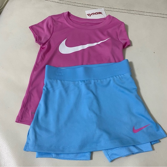 Nike skort (skirt with shorts) cute pink blue set 6249 - Picture 4 of 7